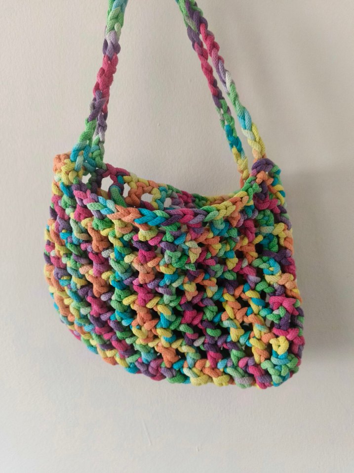 Renkli Örgü Kadın Çanta - Görsel 2