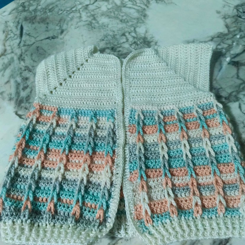 Kız Çocuk Bohem Örgü Kolsuz Hırka - Görsel 3