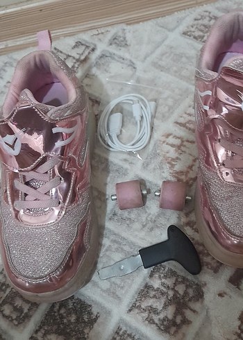 Pembe sim Desenli paten Kız Spor Ayakkabı