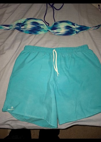 Turkuaz Mini Bağcıklı bikini takım - Görsel 3