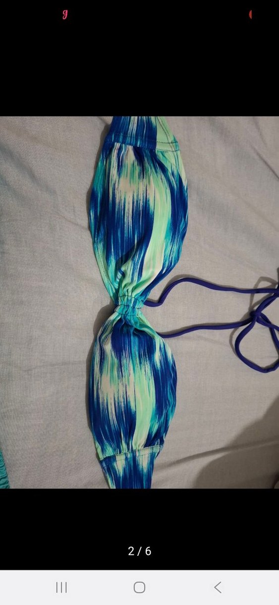 Turkuaz Mini Bağcıklı  bikini takım - Görsel 2