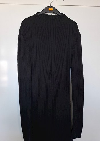 Boğazlı Gri Kadın Triko elbise - Görsel 3