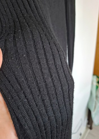 Boğazlı Gri Kadın Triko elbise - Görsel 4