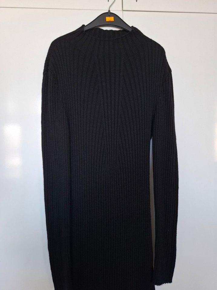 Boğazlı Gri Kadın Triko elbise - Görsel 3