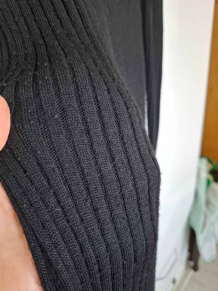 Boğazlı Gri Kadın Triko elbise - Görsel 4