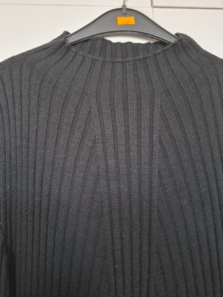 Boğazlı Gri Kadın Triko elbise - Görsel 2