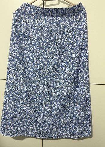 Mavi Midi Boy Dökümlü yırtmaclı - Görsel 2