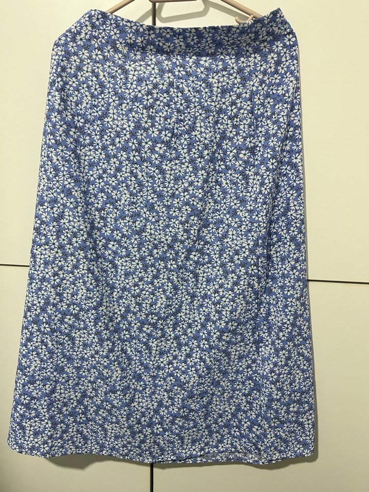 Mavi Midi Boy Dökümlü yırtmaclı - Görsel 2