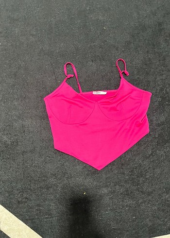 Pembe V Yaka İnce Askılı Mini Büstiyer - Görsel 2