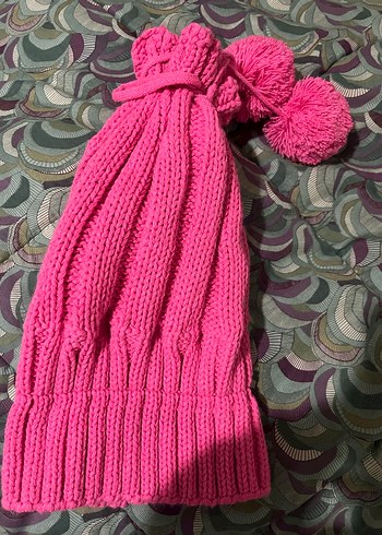 Pembe Örgü Kadın Bere - Görsel 2