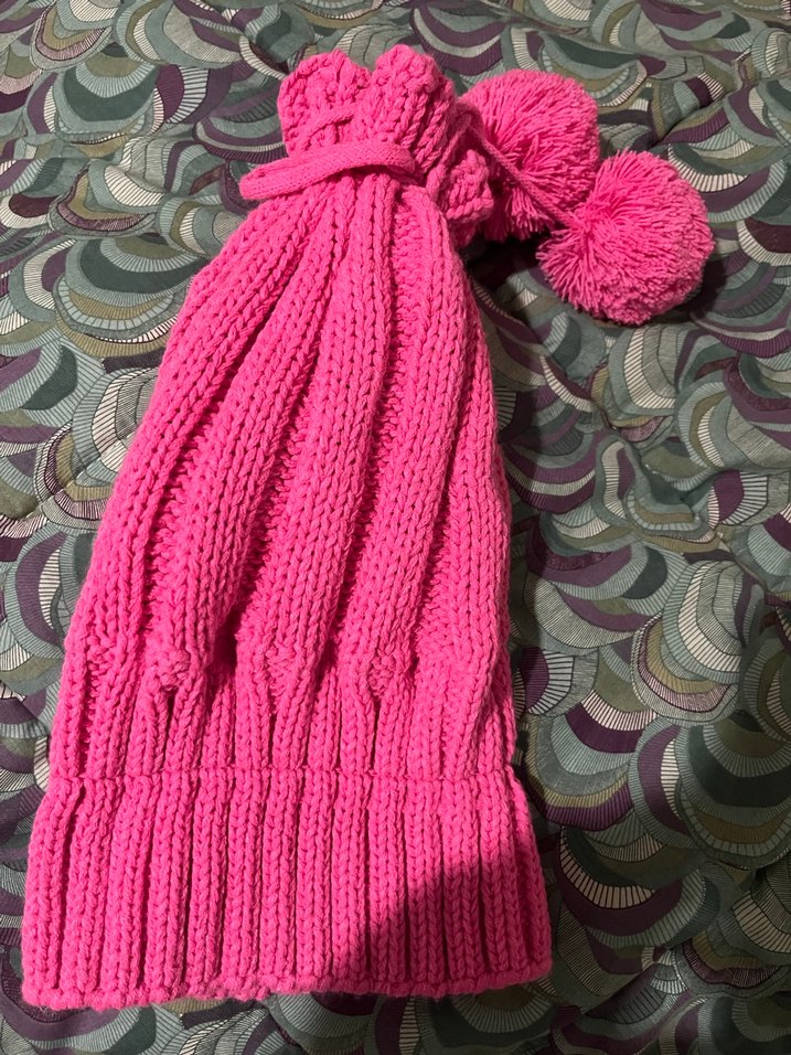 Pembe Örgü Kadın Bere - Görsel 2