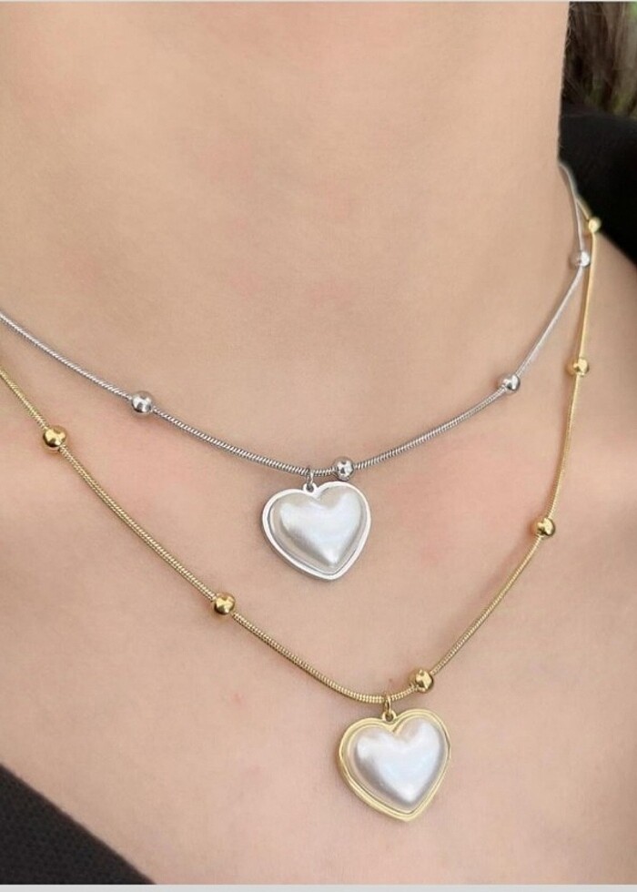 Çelik kalplı kolyeler  - Görsel 3