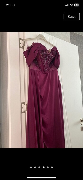 40 Beden bordo Renk Alfabeta Vişne Abiye