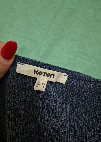 Düğmeli Keten mavi yelek - Görsel 4