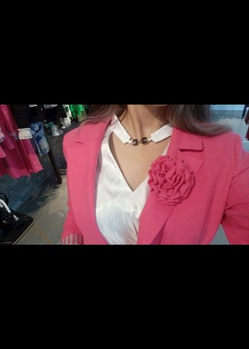 Kadın Pembe Uzun Kesim Blazer Takım - Görsel 3