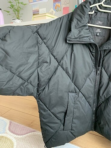 m Beden Oversize siyah şişme mont