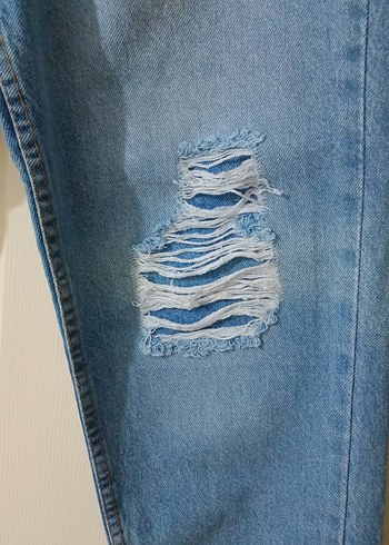 Mavi Yırtık Detaylı Denim Pantolon - Görsel 6