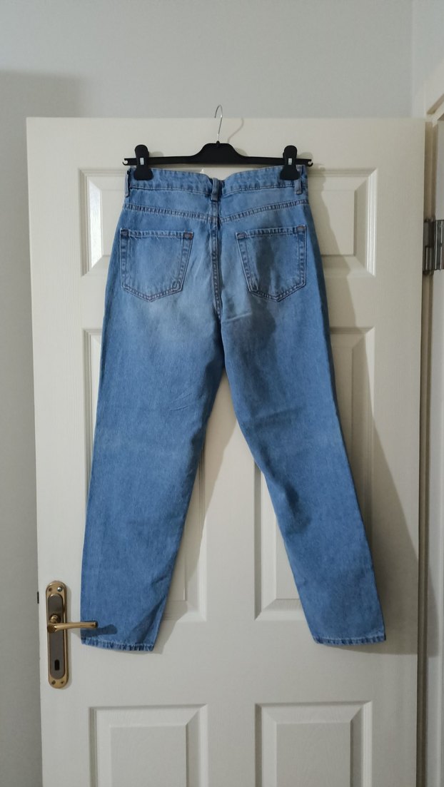 Mavi Yırtık Detaylı Denim Pantolon - Görsel 4