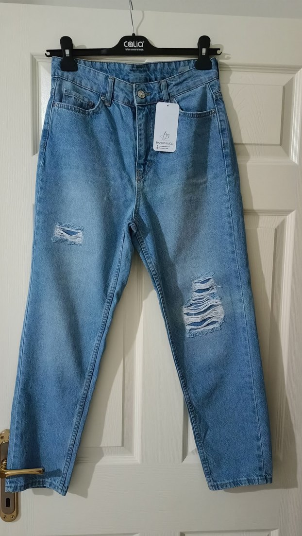 Mavi Yırtık Detaylı Denim Pantolon - Görsel 3