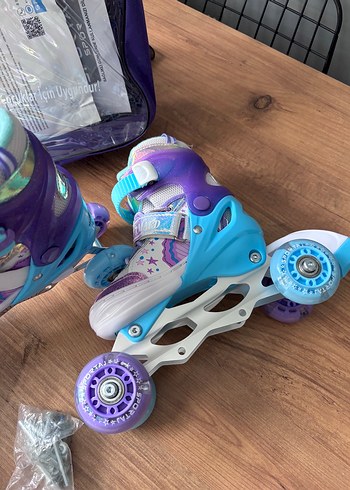 tek ebat Beden Renkli Bağlamalı Paten Ayakkabısı