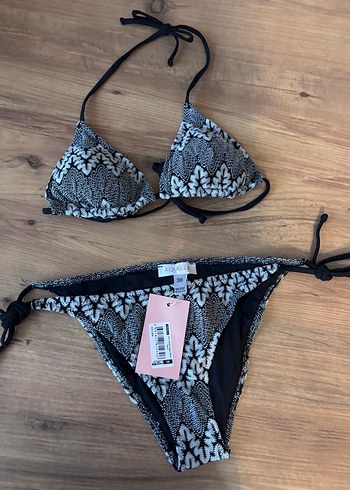 Dantel Detaylı Bohem Siyah Bikini