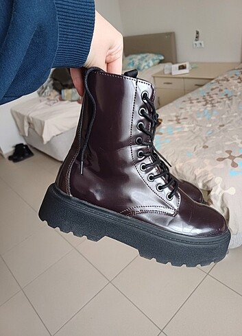 37 Beden bordo Renk ZARA BORDO BOT
