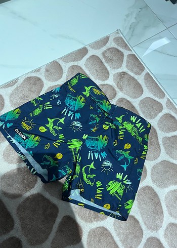 Erkek Çocuk Pastel Yeşil Desenli Şort - Görsel 4