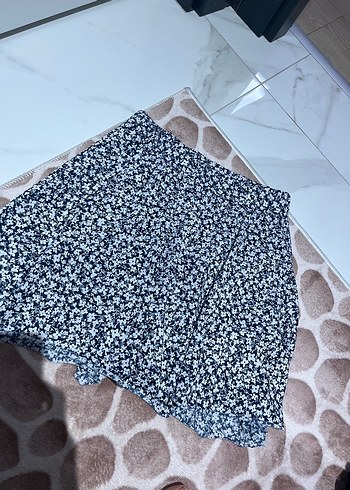 Bohem Gri Mavi Örme Mini Hamile Eteği - Görsel 5