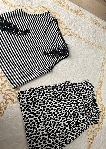 Dantel Detaylı Zebra Desenli Mini Hamile Eteği - Görsel 3