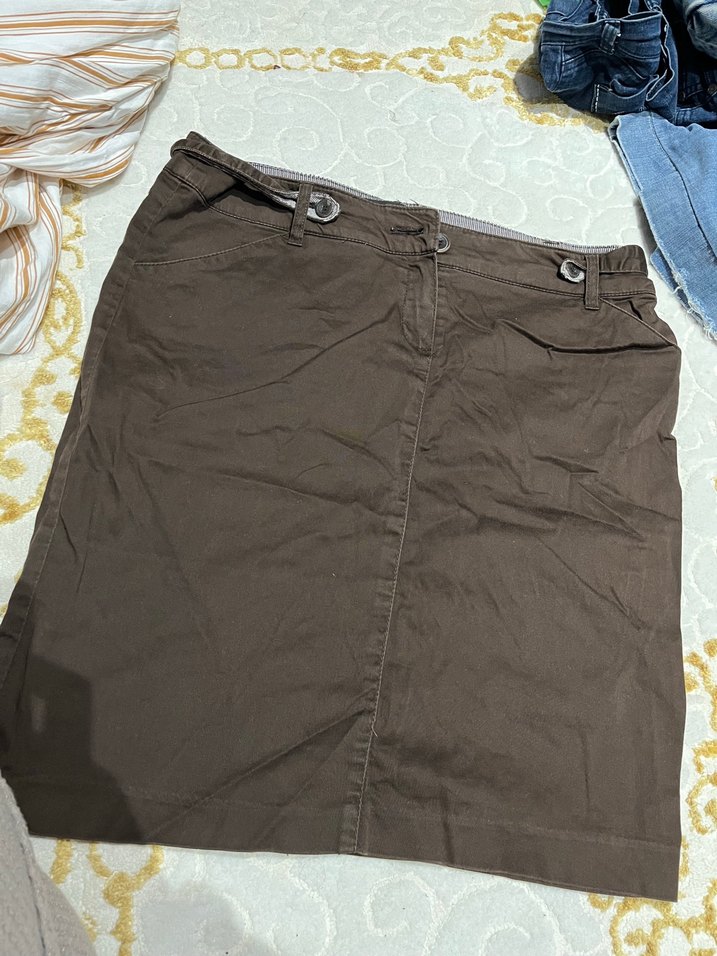 MNG Basics Kahverengi Deri Biker Kadın Eldiveni - Görsel 3