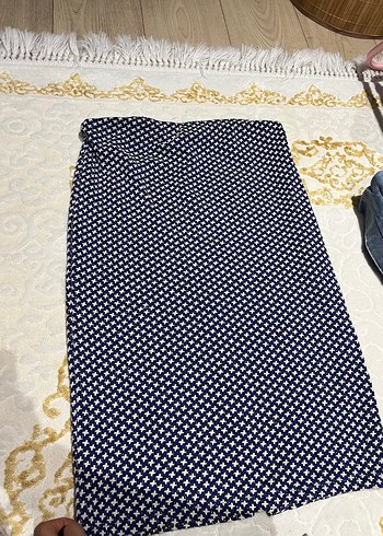 Lacivert Puantiyeli Piliseli Uzun Hamile Eteği - Görsel 6