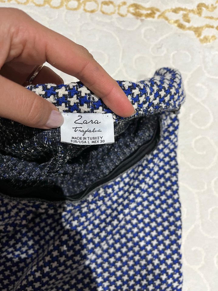 Lacivert Puantiyeli Piliseli Uzun Hamile Eteği - Görsel 4