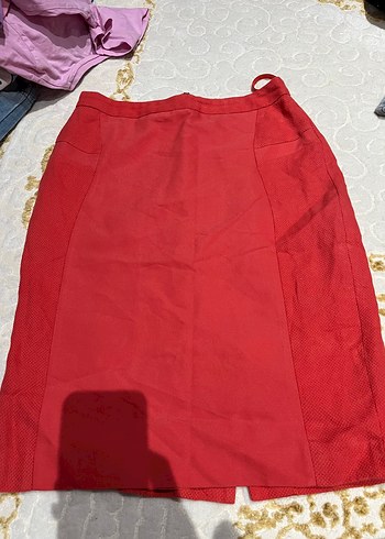 Kırmızı Midi Hamile Etek - Görsel 2