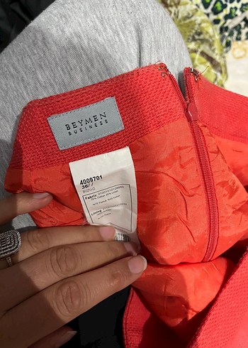 Kırmızı Midi Hamile Etek - Görsel 4