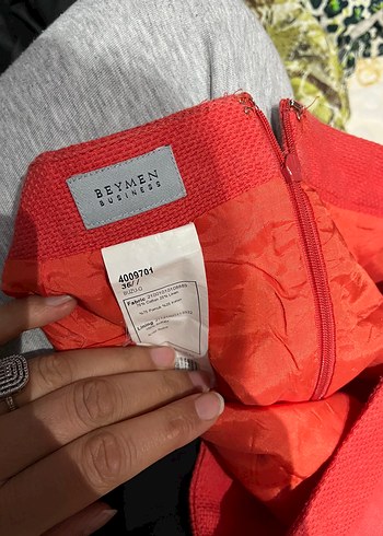 Kırmızı Midi Hamile Etek - Görsel 5