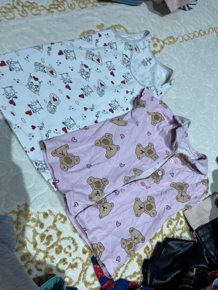 Çocuklar için Pamuklu Baskılı Uyku Kıyafetleri - Görsel 2