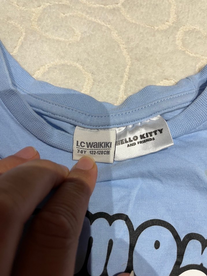 Mavi Kız Çocuk Denim Tişört - Görsel 4