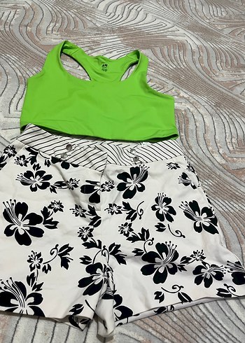 Çiçek Desenli Bohem Hamile Mini Şort - Görsel 3