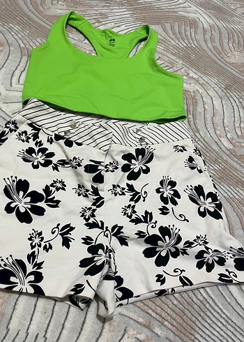 Çiçek Desenli Bohem Hamile Mini Şort - Görsel 4