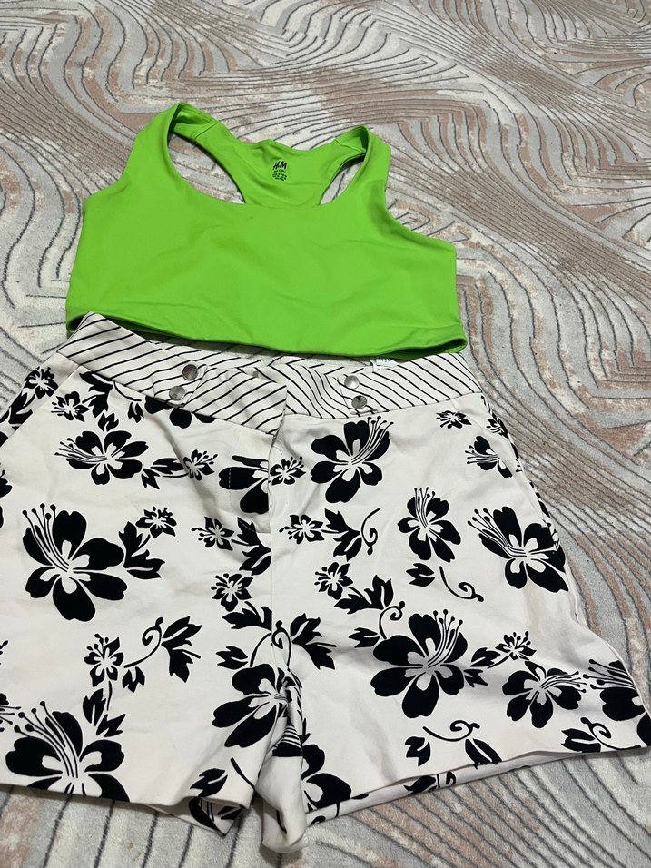 Çiçek Desenli Bohem Hamile Mini Şort - Görsel 3