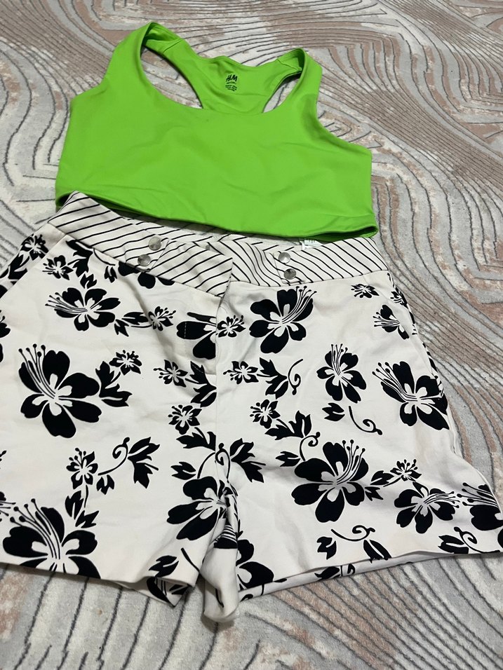 Çiçek Desenli Bohem Hamile Mini Şort - Görsel 4