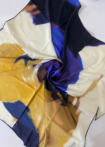 Sarı Tie-Dye Desenli Aker Sport Eşarp