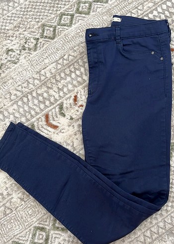 LC Waikiki Düğmeli Mavi Kadın Denim Pantolon