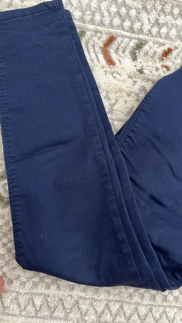 Düğmeli Mavi Kadın Denim Pantolon - Görsel 2