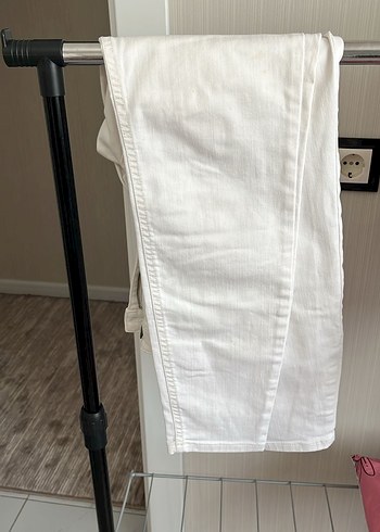 38 Beden beyaz Renk Beyaz Regular Fit Midi Kot Pantolon