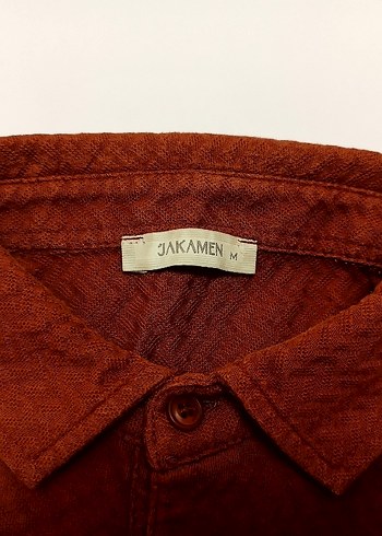 jakamen marka M beden kiremit renkli, polo yaka ve kısa kollu - Görsel 4