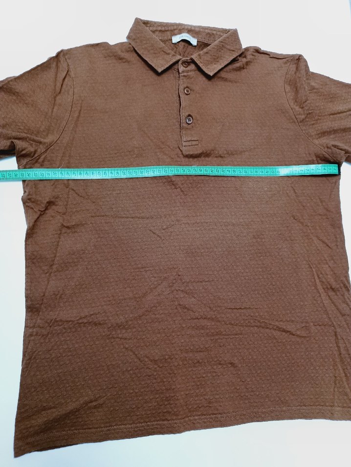 jakamen marka M beden kiremit renkli, polo yaka ve kısa kollu - Görsel 2