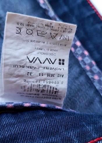 Erkek Koyu Mavi Avva marka 32 beden likrasız Jean pantolon - Görsel 5