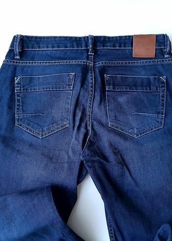 Erkek Koyu Mavi Avva marka 32 beden likrasız Jean pantolon - Görsel 8