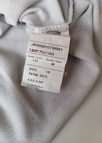 Jakamen marka Gri erkek polo yaka tişört, kısa kollu, M Beden - Görsel 4